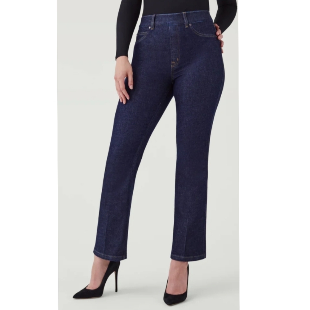 Spanx Kick Flare Jeans In Raw Indigo